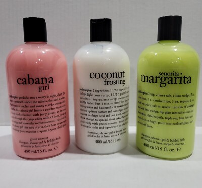 Philosophy 3 In 1 Shampoo, Shower Gel, Bubble Bath 16 oz - Choose  Your Scent 