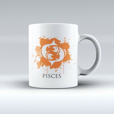 Fische Symbol - Astrologie/Sternzeichen/Horoskop - Tee/Kaffeetasse/Tasse - KOSTENLOSER VERSAND