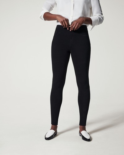 Spanx Jean-ish Ankle Leggings Women M Stretch Cotton Pockets Tummy panel 20018R - Picture 3 of 11