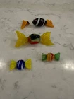 3 - Vintage Murano STYLE Hand Blown Art Glass Wrapped Candy Pieces Multi Color