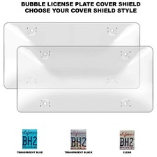 2 Unbreakable License Plate Bubble Covers 4 Holes Universal Fitment 2 Unbreakable License Plate Bubble Covers 4 Holes Universal Fitment