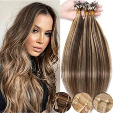1G Micro Ring Loop Tips Beads Hair Extensions/100 Real Remy Human Hair THICK US