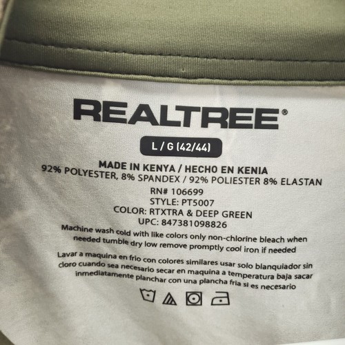 Realtree Xtra Shirt Mens L Brown Camouflage Scent Factor Long Sleeve 1/4 Zip - Picture 6 of 8