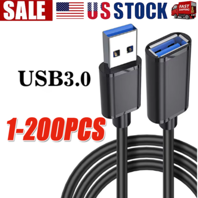 #ad USB3.0 Extension Cable High Speed Extender Cord Adapter TypeA Male to Female Lot $203.12