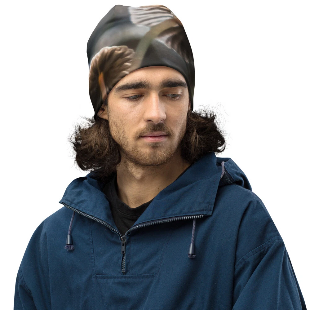 Dark Mushroom All-Over Print Beanie forest magic printed shroom style