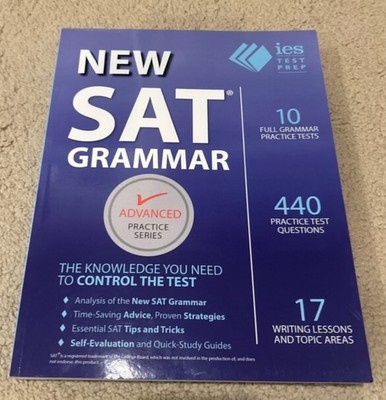 New SAT Grammar IES Test Prep book, 10 Full Grammar Tests, NEW, 2015