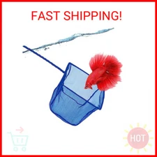 SunGrow Betta Fish Net, Protect Delicate Fin, 5x4 Inches with 11 Inches Handle