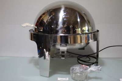 Sunnex Elektro Rundes Chafing Dish mit Rolldeckel, 6,8L 18/10 Edelstahl