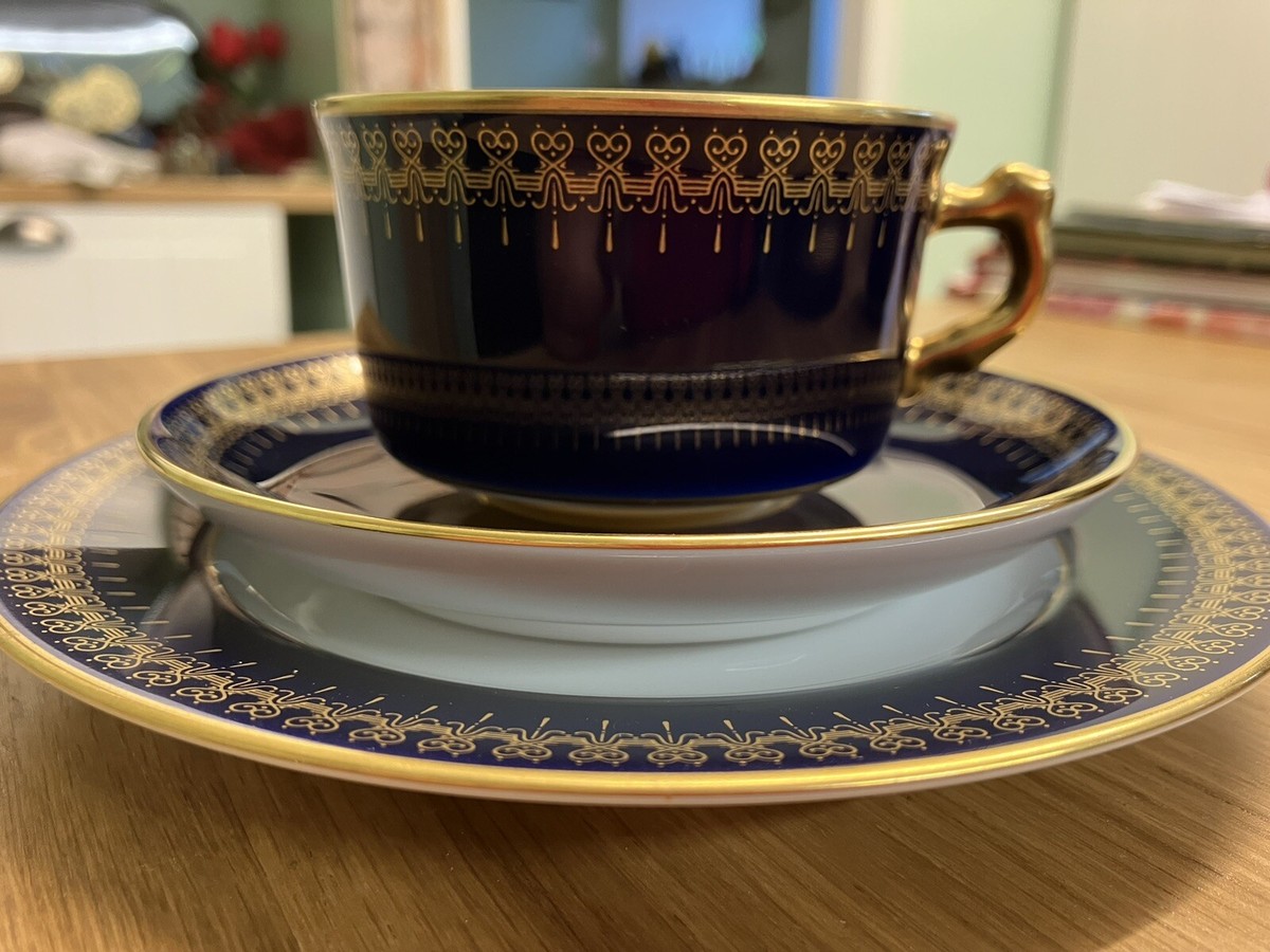 ROMANOV   genuine cobalt   金彩プレート　2種　12枚 Romanov Cobalt Blue China Service For Six – True Treasures Inc