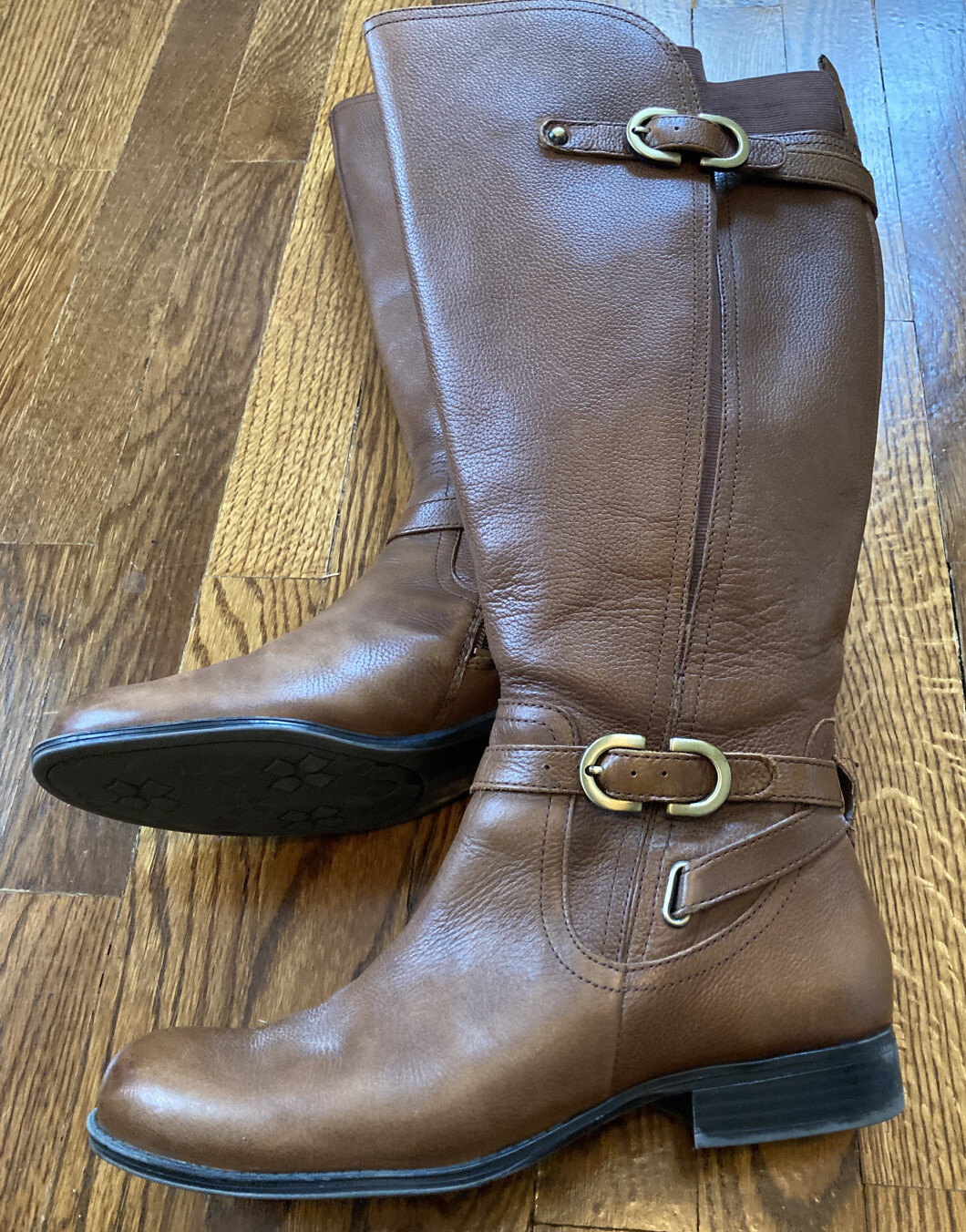 cognac leather riding boots