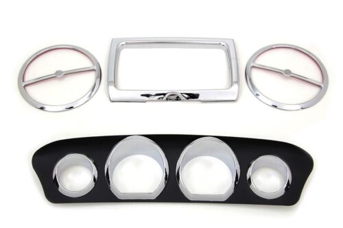 V-Twin 42-9997 Chrome Black Inner Fairing Dash Trim Kit - 14-23 Batwing Touring - Picture 1 of 3