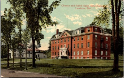 Lewiston ME-Maine Bates College Cheney And Rand Halls c1919 Vintage Postcard