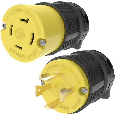 L14-20 Plug + Connector Set Extension Power Cord Ends L14-20P L14