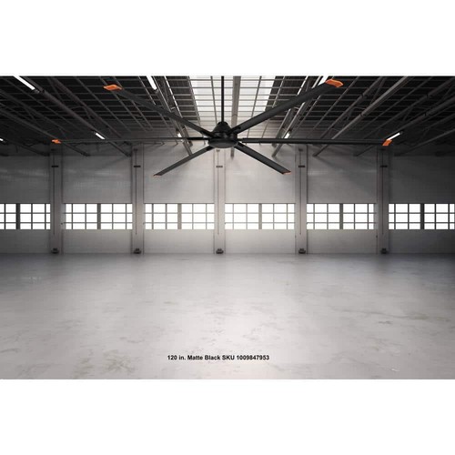 Commercial Electric High Velocity 10 ft. Indoor/Outdoor Matte Black Ceiling Fan - Picture 2 of 13