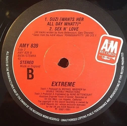 EXTREME Hole Hearted Vinyl Record Single 12 Inch A&M 1991 Box Set & Poster Rock - Image 3 of 4