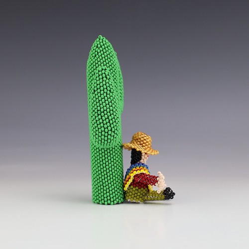CACTUS CON CUENTAS ZUNI NATIVO AMERICANO DE ALESIA PONCHO - Imagen 6 de 7