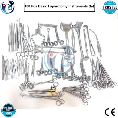 108 Pcs Basic Laparotomy Instruments Set Stainless Surgical Medical German Grade