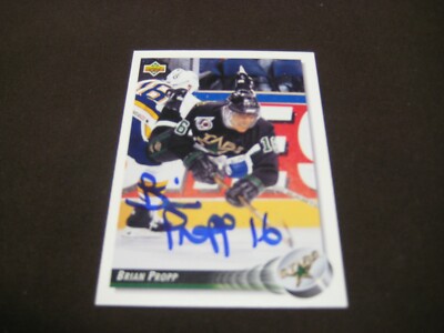 NHL FLYERS, NORTH STARS LEGEND BRIAN PROPP AUTOGRAPHED MINT CARD COA FREE SHIP!