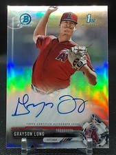 GRAYSON LONG 2017 BOWMAN CHROME PROSPECTS REFRACTOR AUTO RC #203/499 ANGELS K0