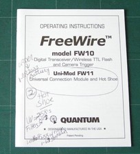 Quantum FreeWire Model FW10 Uni-Mode FW11 Instruction Manual Original