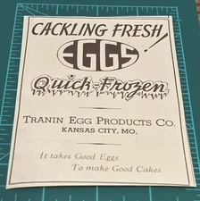 TRANIN EGG PRODUCTS CO KANSAS CITY MO CACKLING FRESH EGGS  SMALL 1939 PRINT AD
