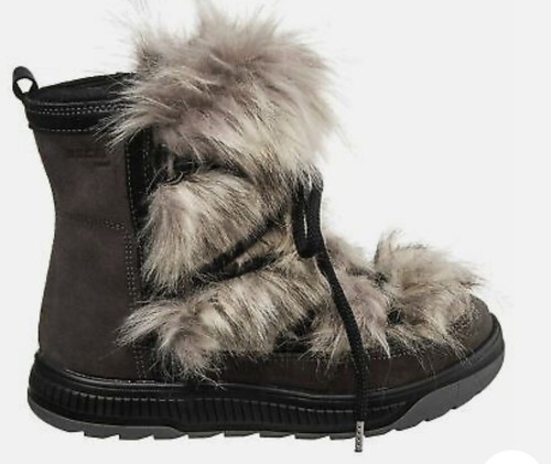 Leather Faux Fur Boots Womens 