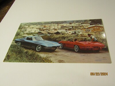 Vntg OEM 1965 Corvette Sting Ray Sports Coupe & Convertible Post Card Postcard
