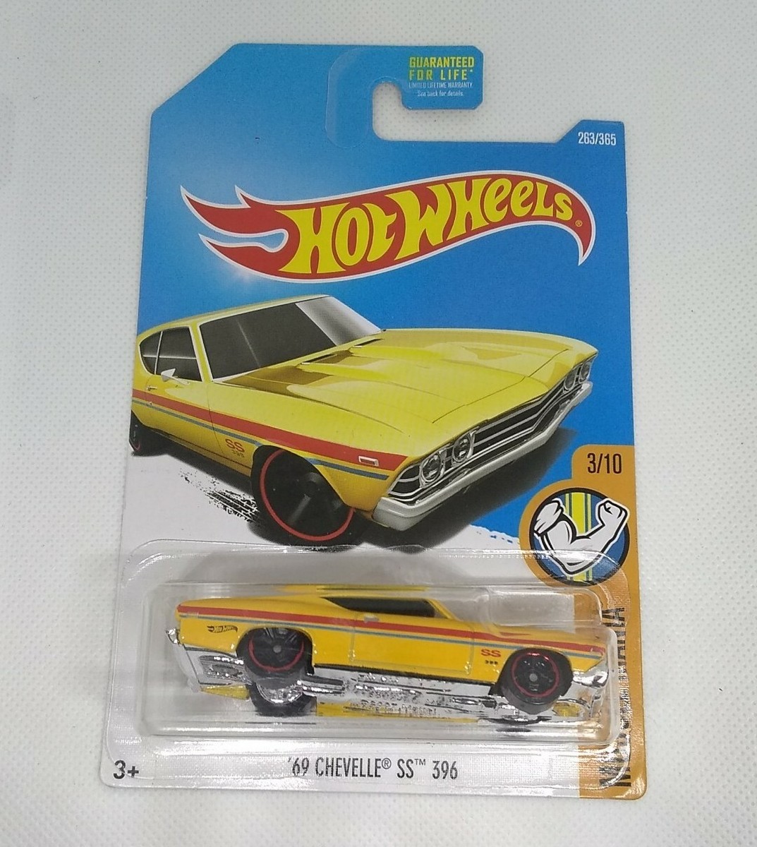 Hot Wheels 2017 '69 Chevelle SS 396 - Yellow Muscle Mania Series 263/365 1:64 Die-Cast Car - View #5