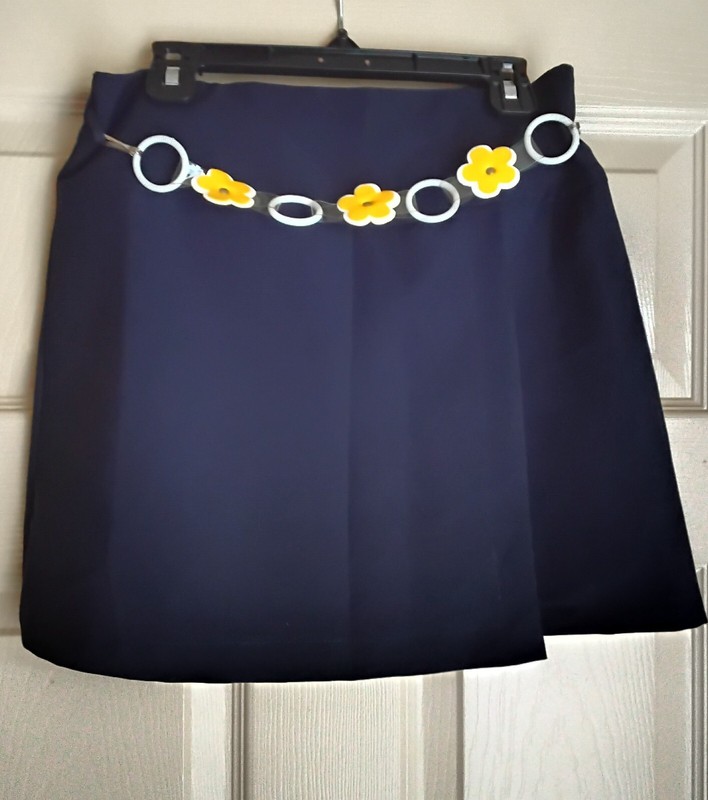Girl's Navy Blue School Uniform Skorts With Attached Belt Size 14