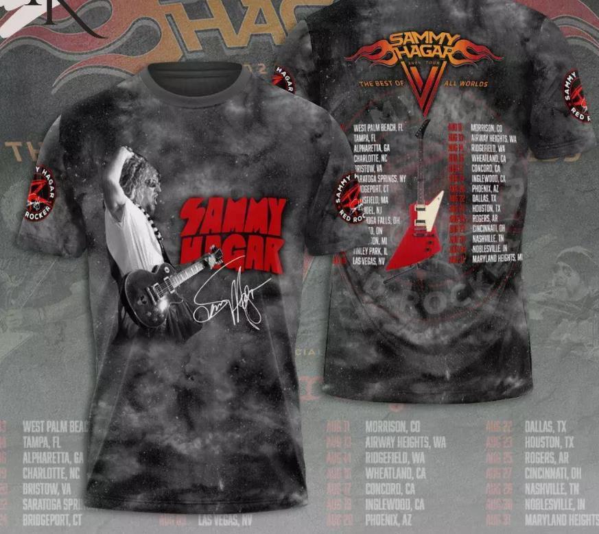 Red Rocker Sammy Hagar 2024 Tour The Best Of All World 3D All Over Print T-Shirt