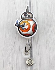 Badge Reel ID Holder Fun Retractable Badge Reel Stocking Stuffer Nurse Gift BB8
