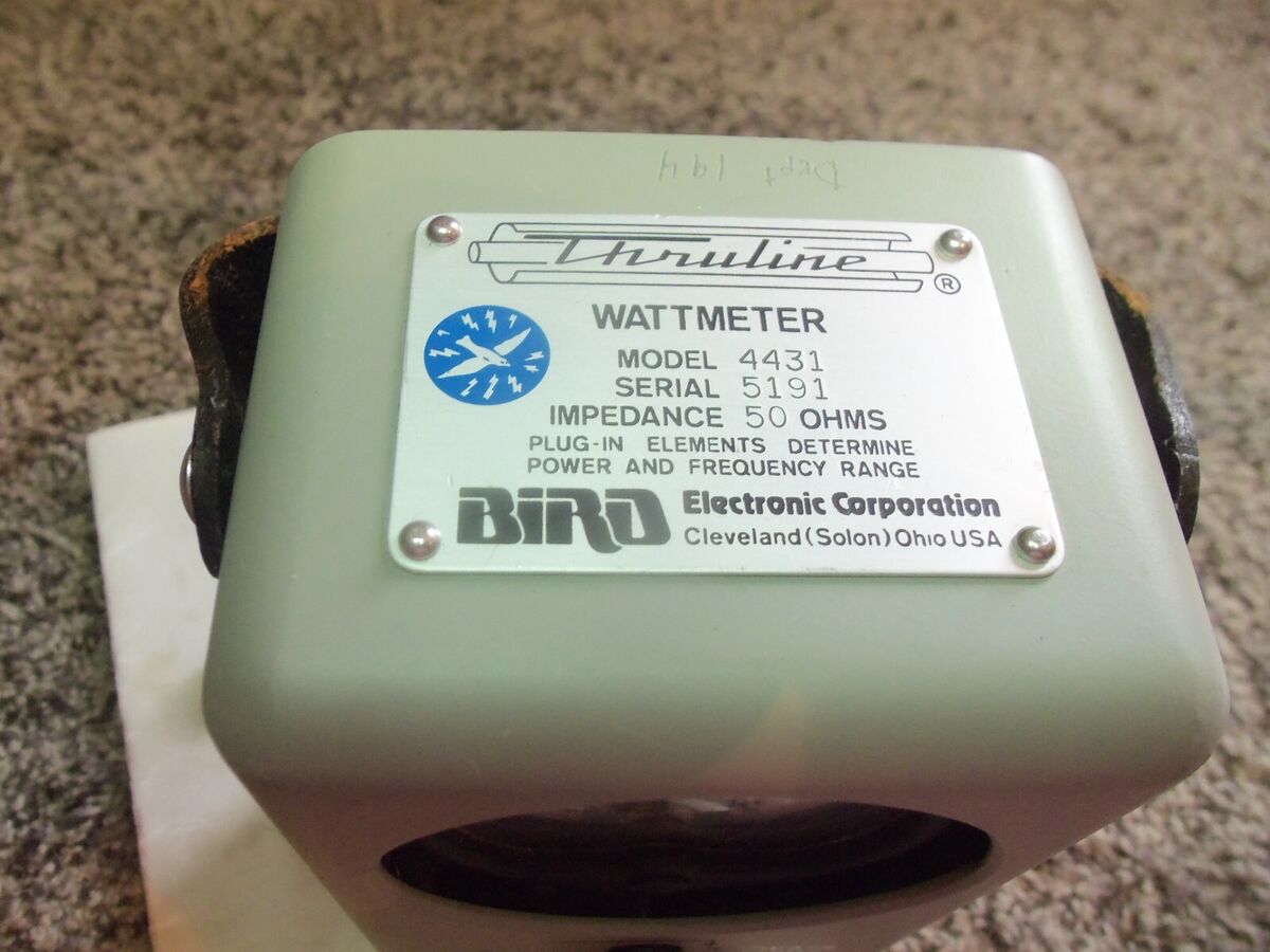 Bird 43 4431 Thruline Wattmeter Watt Element Slug Reading Bird 43 4431 Thruline Wattmeter Watt Element Slug Reading