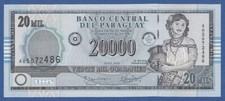 PARAGUAY -- 20000 GUARANIES ( 2005 ) -- UNC -- SERIE A -- PICK 225 .