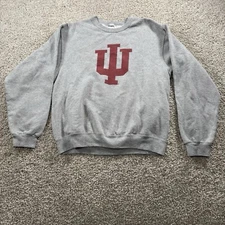 Indiana Hoosiers Sweater Mens Medium NuBlend Logo Crewneck Sweatshirt Comfort
