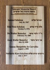 Memorial Boards - Jahrzeit - honor your loved ones