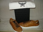 100% AUTHENTIC NEW MEN MCM COGNAC VISETOS LOGO GROUP LOW TOP SNEAKER EU 46/US 13 — photo 2