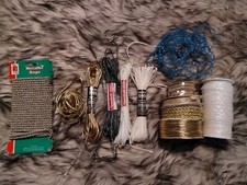 Metallic Gold Pearl Silver Black Blue Mixed Lot Craft Cord Woven Ribbon Ropes