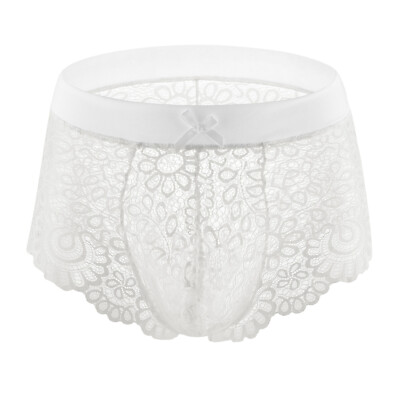 Herren BH Slip Sissy Unterwäsche Sexy Dessous Durchsichtige verstellbare Spitze