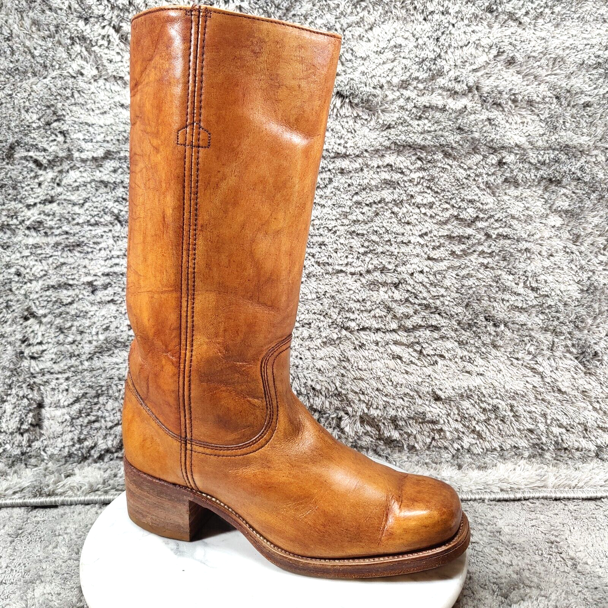 Vtg 80s Frye Campus Boots Womens 10 / Mens 8.5 Brown Square