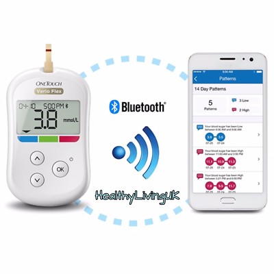 Onetouch Verio Flex Blood Glucose Meter Monitor Mg Dl Wireless Bluetooth Ebay