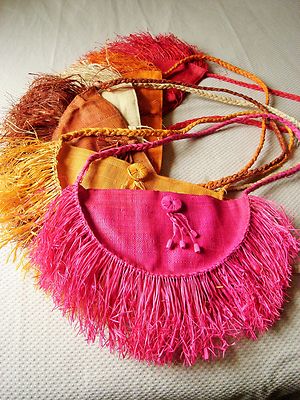 BORSA RAFIA CON FRANGE