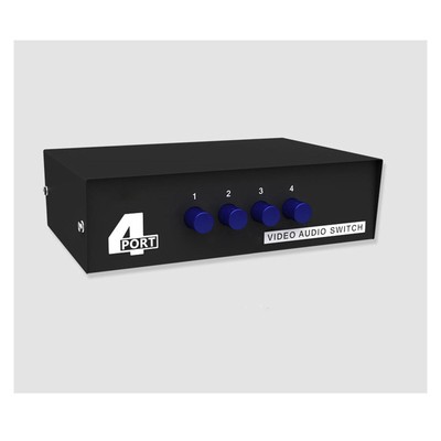 4-Port RCA Composite Video Audio AV Switch Selector Switcher Splitter Box 4-Wayp