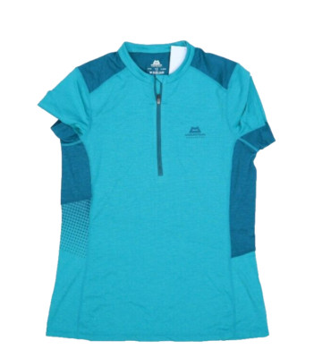 Mountain Equipment Nava Short Sleeve Zip T Womens Jade Spruce Green Womens M