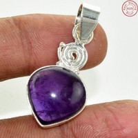 Solid 925 Sterling Silver Amethyst Pendant Jewelry 1.5 Ag894 Solid 925 Sterling Silver Amethyst Pendant Jewelry 1.5 Ag894