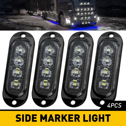 Amber/Red 4-LED Side Marker Light RV Truck Trailer Clearance Light Waterproof - 第 15/23 張圖片