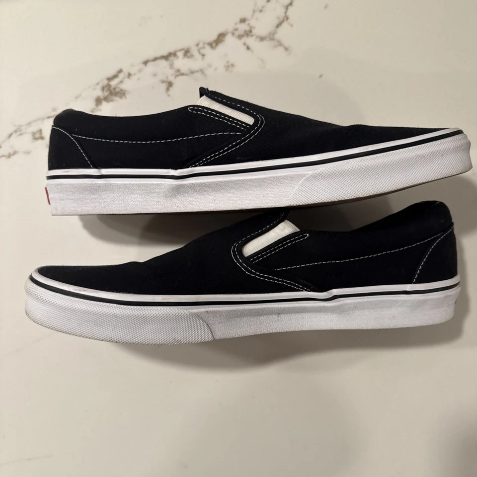 Zapatos de skate Vans Asher de cuero perforado negro sin cordones - para hombre talla 12 Foto 4 de 4
