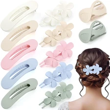 12 Pcs Flat Hair Clips for Women 3 Styles Flat Claw Clips Lay down Claw Clips...