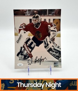 ED BELFOUR SIGNED AUTOGRAPHED PHOTO CHICAGO BLACKHAWKS JSA COA