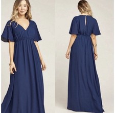 Show Me Your MuMu 3X Emily Empire Maxi Dress Rich Navy Blue Bridesmaid Formal