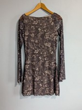 Urban Outfitters Women's Medium New With Tags Dress With Sheer Sleeves Brown